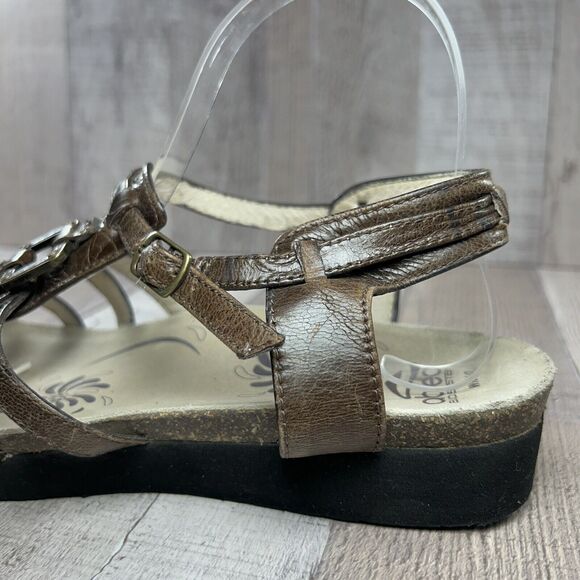 Abeo Biosystem Women's Strappy Sandal Leather Ankle Strap Buckle Brown Size 10 - Picture 13 of 15